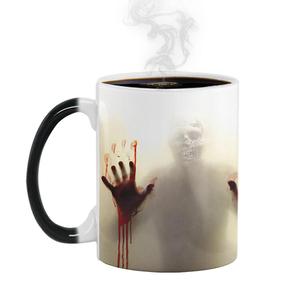 Halloween Walking Deads Color Changing Mug Ceramic Coffee Mug Thermal Tea Cup Novelty Gift