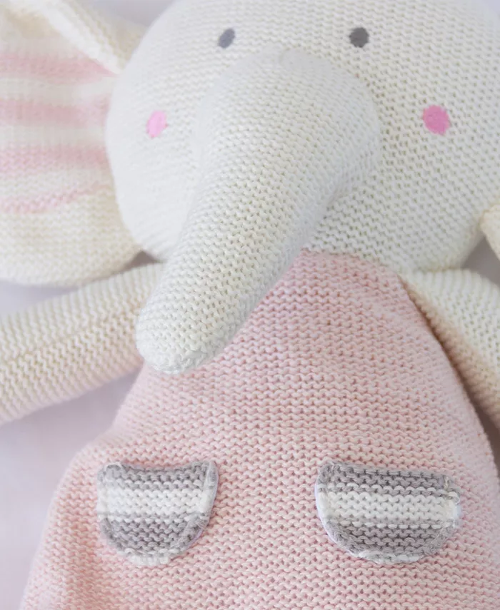 Living Textiles Knitted Plush Toy - Amelia Elephant