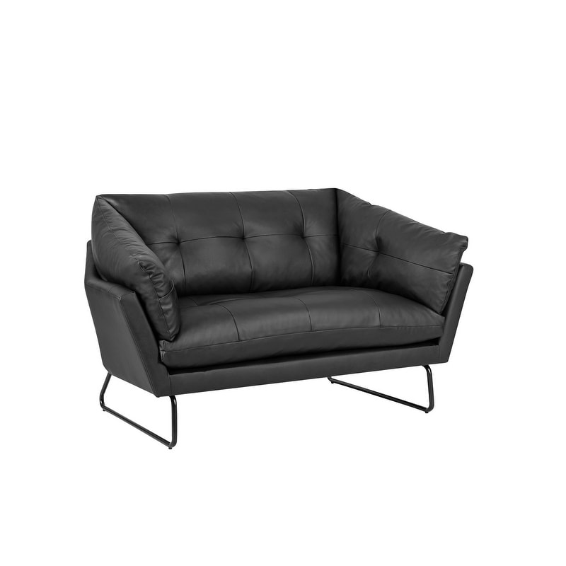 Karla PU Leather Contemporary Loveseat and Ottoman