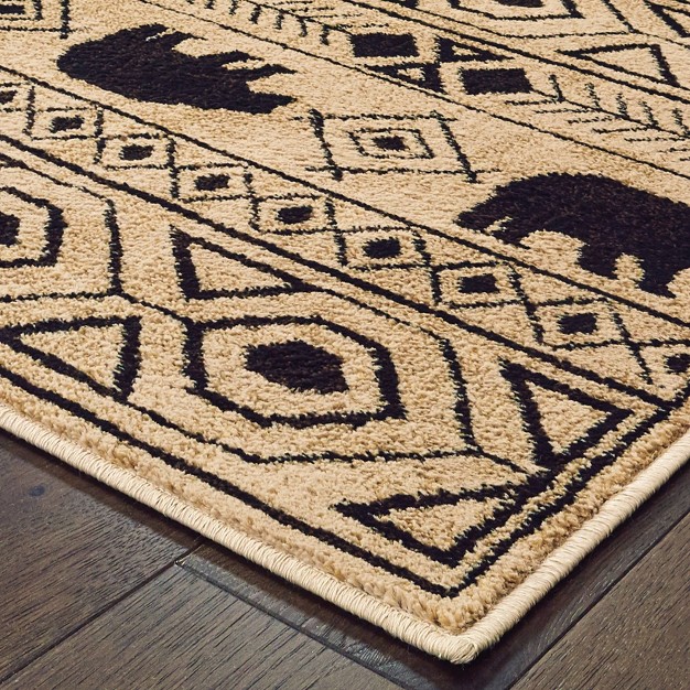 Weston Geometric Impressions Area Rug Ivory black Captiv8e Designs