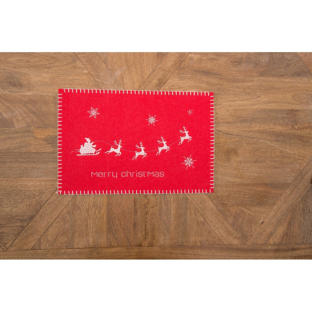 Felt Reindeers Xmas Placemat   Felt Reindeer