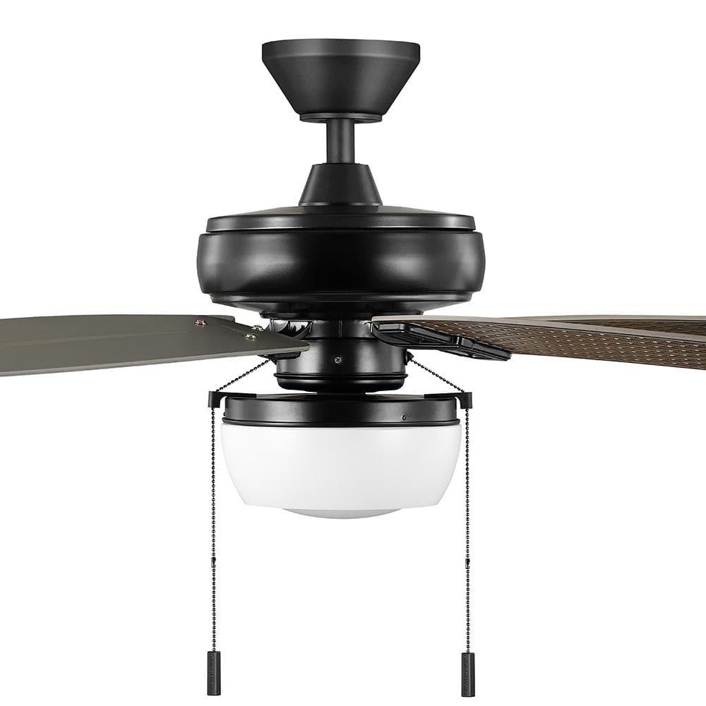 Hampton Bay Baywood 52 in IndoorOutdoor LED Matte Black Wet Rated Downrod Ceiling Fan with Light Kit