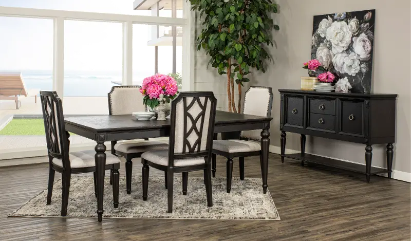 Hillside Black 5 Piece Dining Room Set