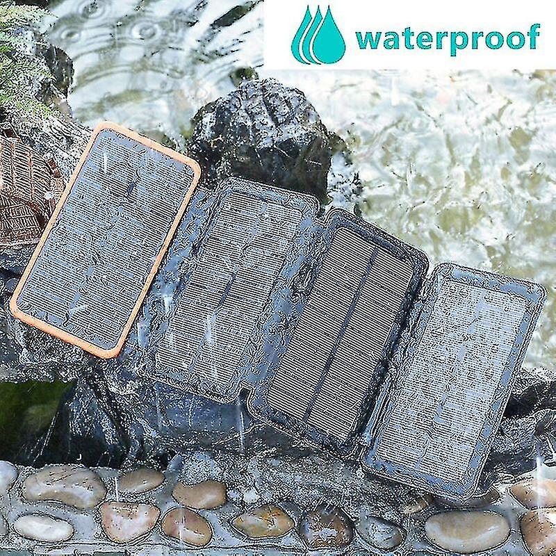 Solar Charger 25000mah Portable External Battery With 4 Panels Waterproof Power Bank With 2 Usb Outdoor Camping For Phone Tablets Cisea