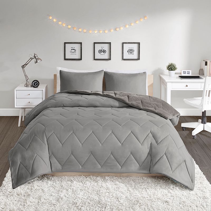 Intelligent Design Kai Plush Reversible Comforter Set