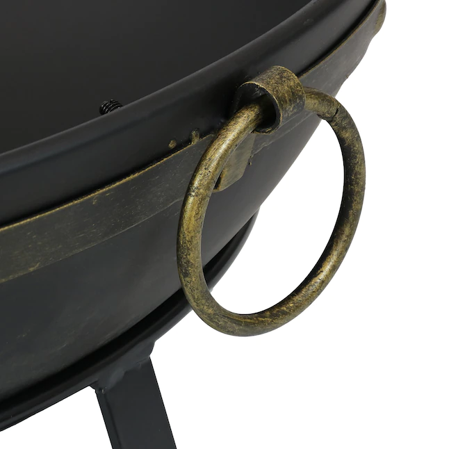 Sunnydaze Decor NB-147 25.75-in W Black Steel Wood-Burning Fire Pit