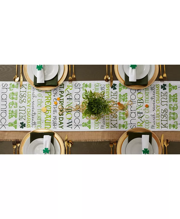 Design Imports St Patrick's Day Print Table Runner