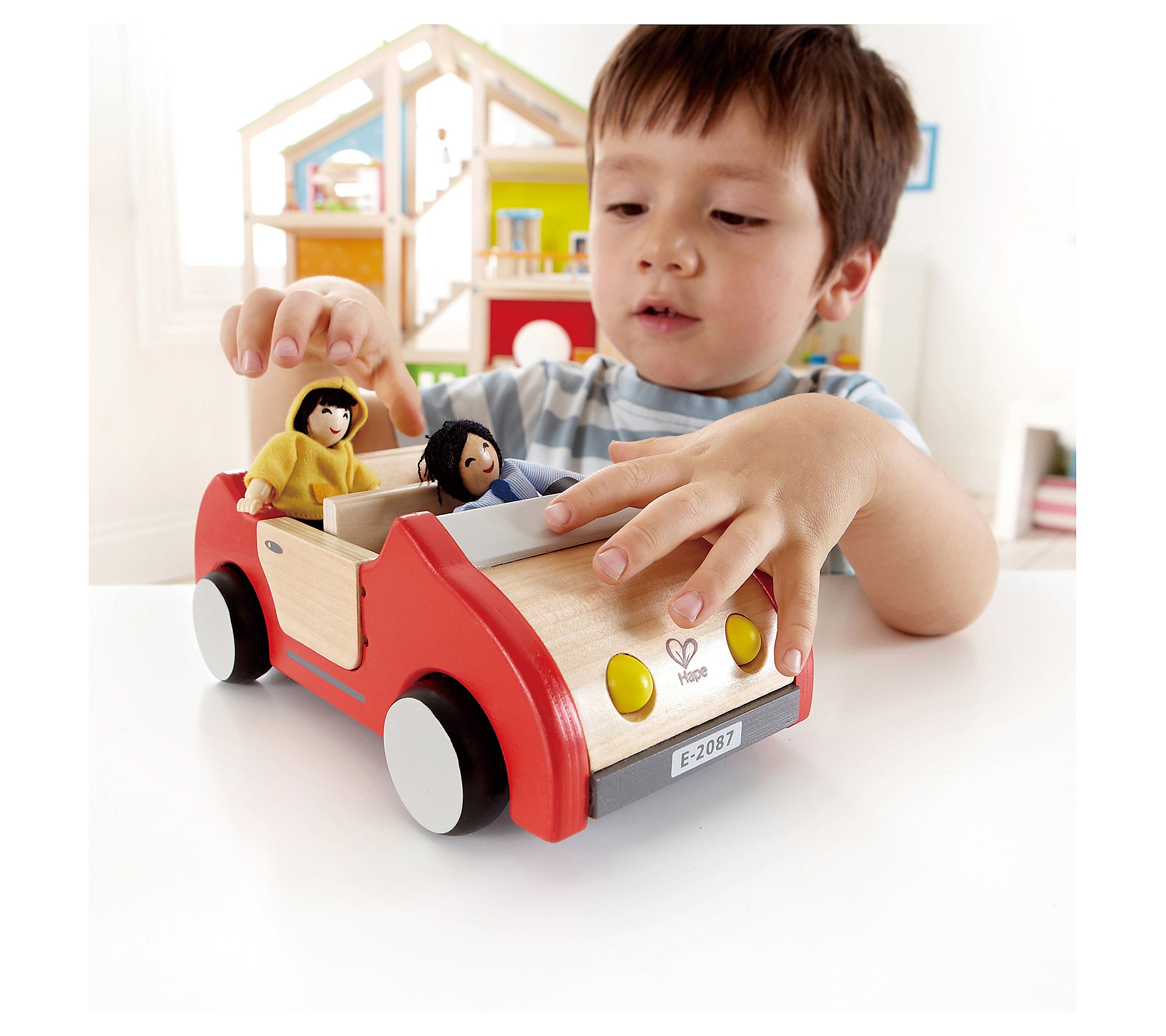 Hape Dollhouse Family Car Kids Wooden Car Toy