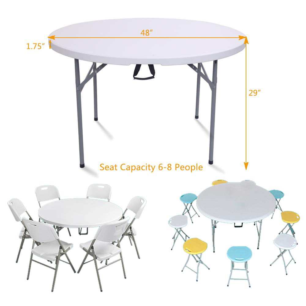 GoDecor Portable 48" Round Plastic Folding Table