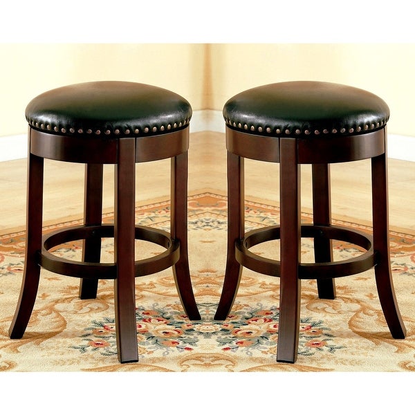 Wilmington Design Swivel Dining Stools with Nailhead Trim (Set of 2)