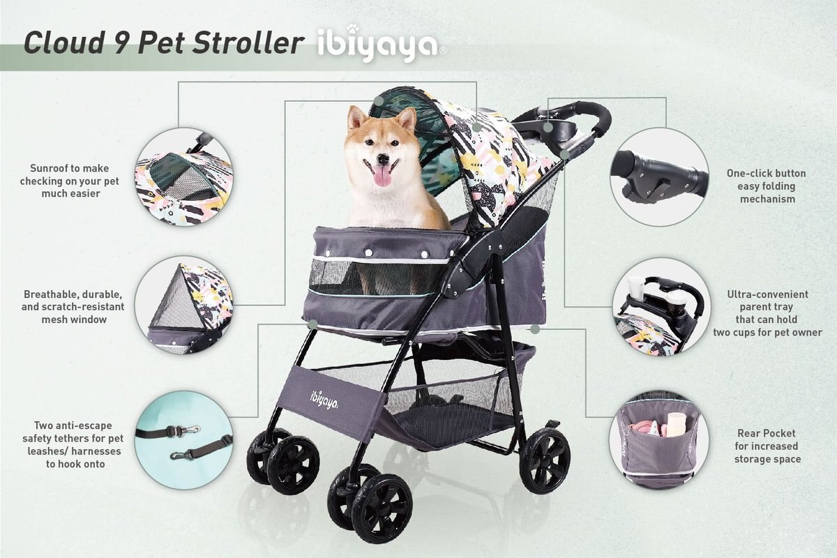 Ibiyaya Cloud 9 Dog and Cat Pet Stroller