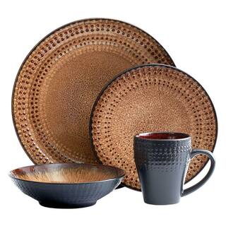 Pfaltzgraff Cambria 16-Piece Contemporary Brown Stoneware Dinnerware Set (Set for 4) 5217177