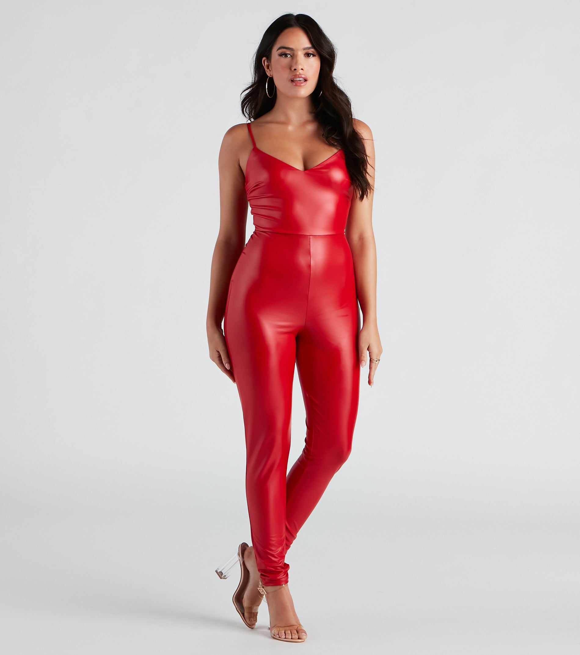 Sleek Sleeveless V-Neck Catsuit