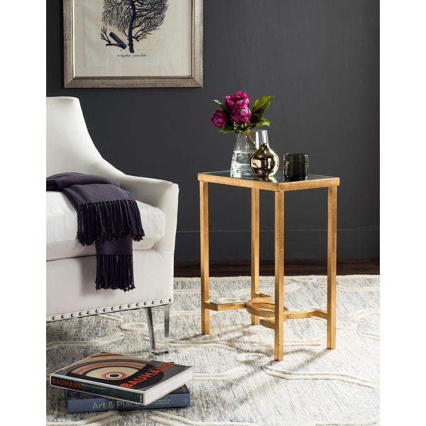 SAFAVIEH Mita Antique Gold Leaf End Table - 16