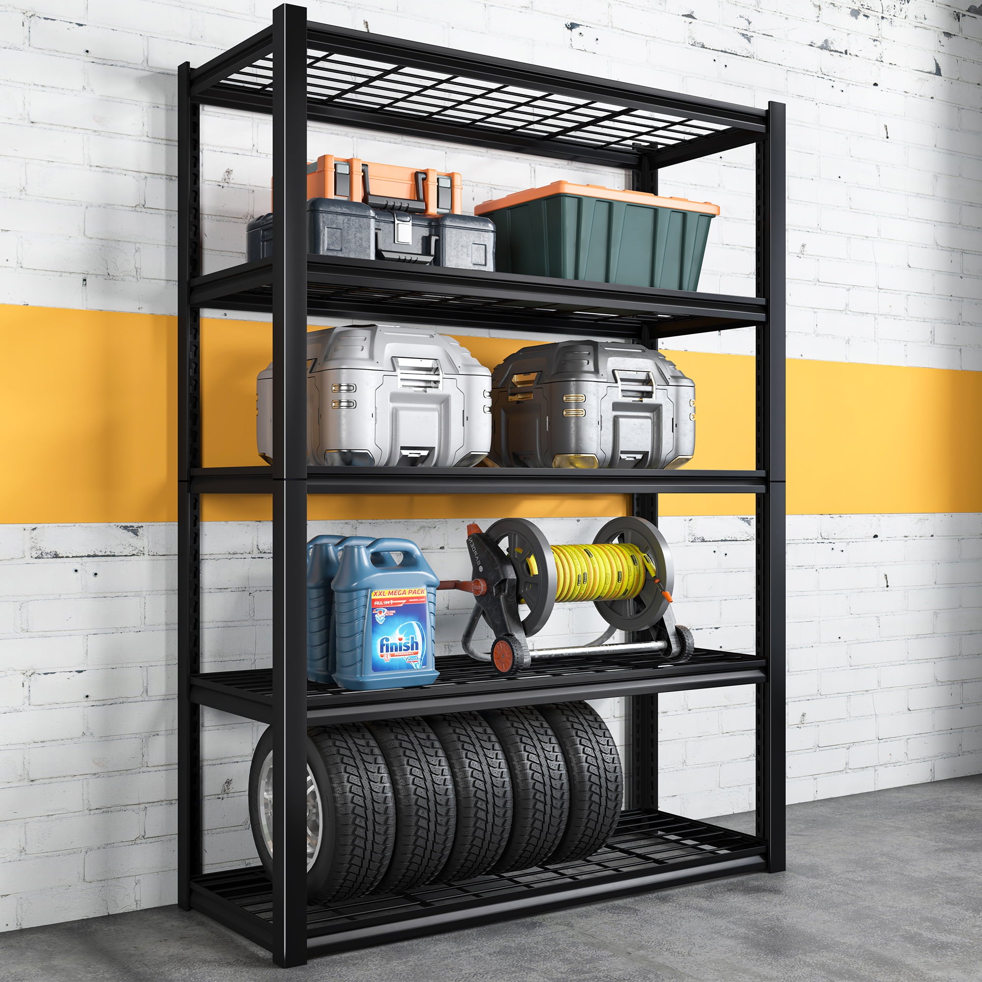 Raybee 2000LBS Storage Rack Storage Garage Shelf Heavy Duty 5 Tier Adjustable Metal Wire Shelving Unit Shelf Commercial Grade Rack  Kitchen Basement Garage Warehouse L, 72