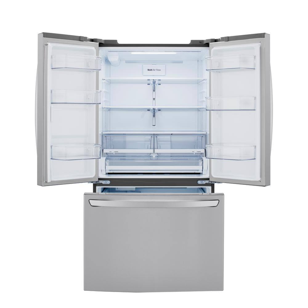 LG 23 cu. ft. 3 Door French Door Counter Depth Refrigerator in PrintProof Stainless Steel Non Dispense LRFCC23D6S