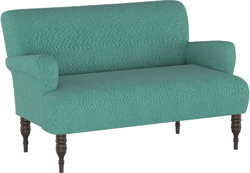 Clara Laguna Turquoise Settee - Skyline Furniture