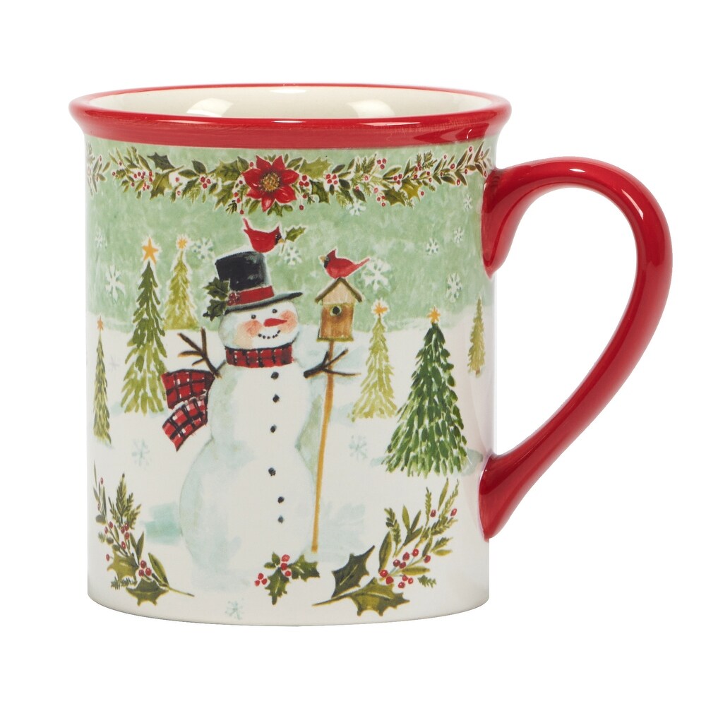 Certified International Joy of Christmas 16 oz. Mugs  Set of 4 Assorted Designs