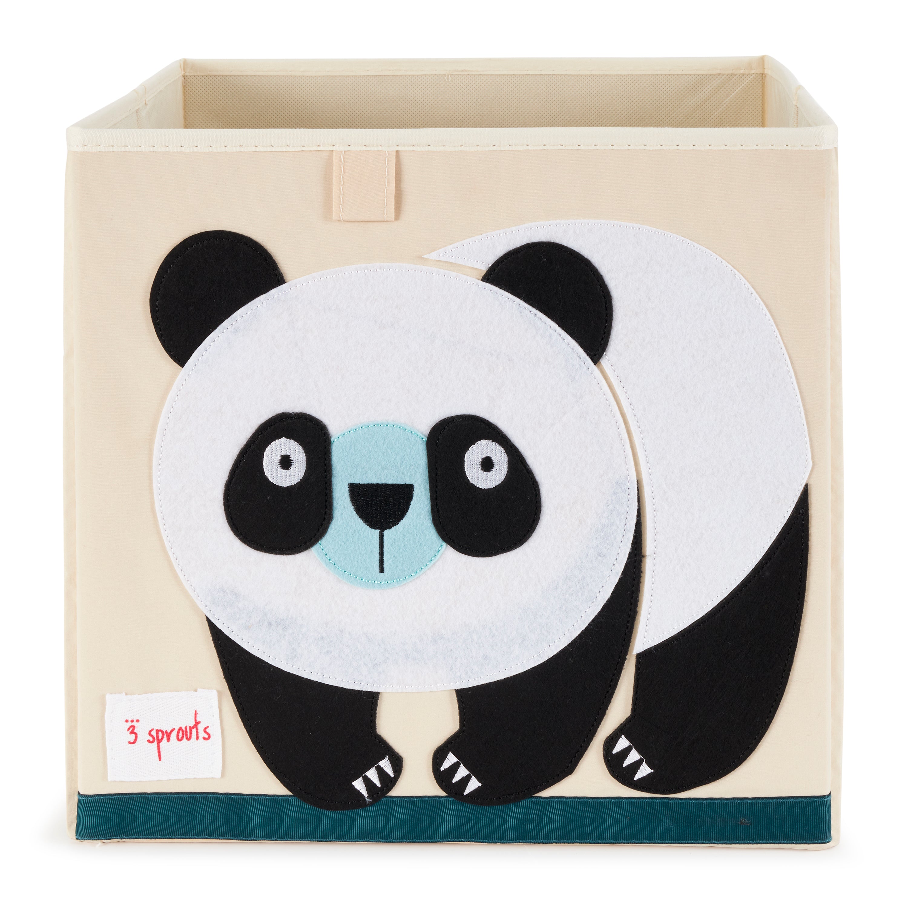 3 Sprouts Kids Foldable Fabric Penguin and Panda Storage Cube Soft Toy Bins