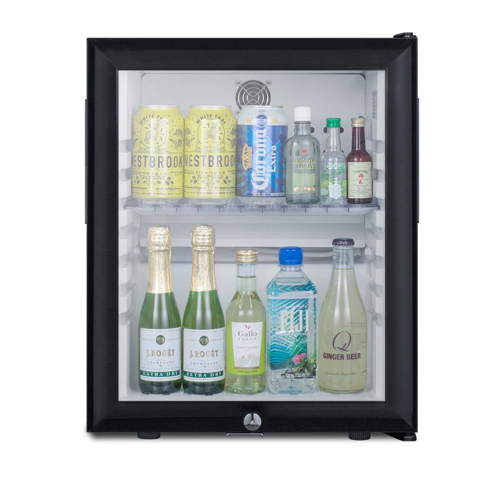 Summit Appliance 16 in. .9 cu. ft. Mini Refrigerator in Black without Freezer with Glass Door MB13GL