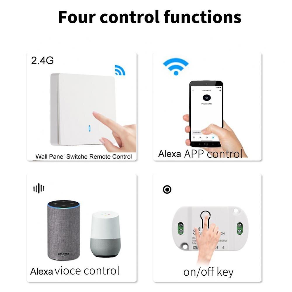 Wireless Bluetooth Smart Switch Light Wall Panel Switch With Remote Control Mini Relay Receiver