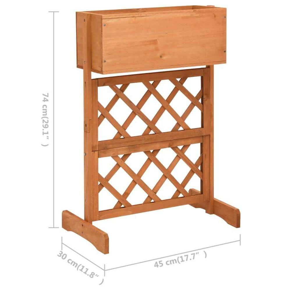 17.7 in. x 11.8 in. x 29.1 in. Solid Fir Wood Garden Trellis Planter Orange H-D0102HHHKE8