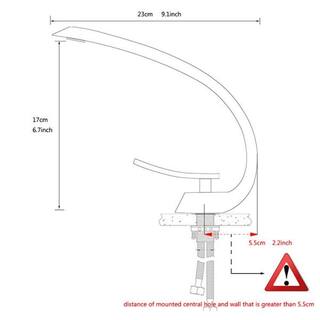 Boyel Living Single Hole Single-Handle Bathroom Faucet with Curved Spout in Matte Black BM213B