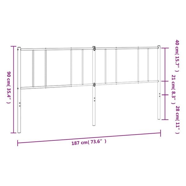 vidaXL Metal Headboard Black 39.4