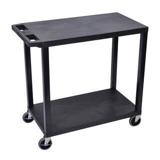 Luxor EC 32 in. 2-Shelf Utility Cart in Black EC22-B