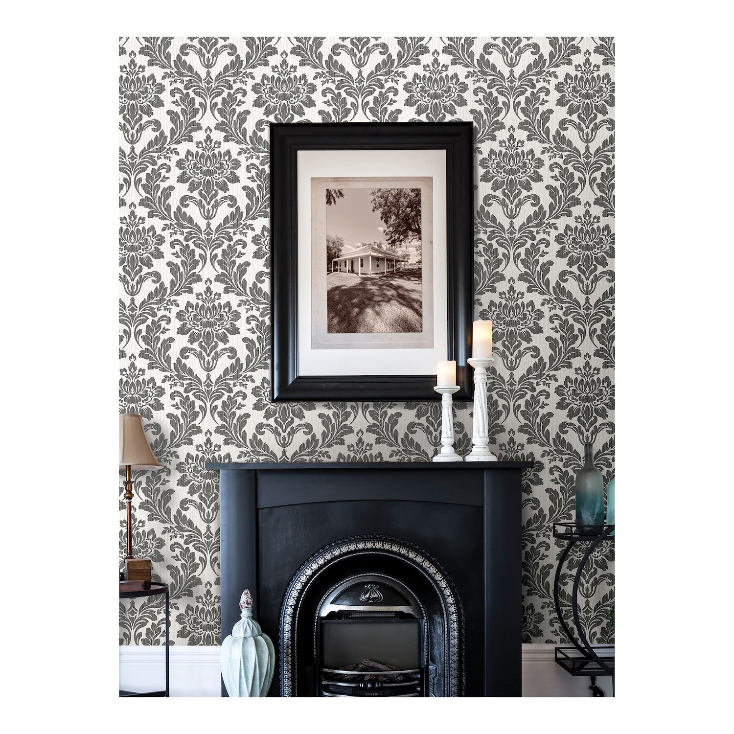 Brewster Home Fashions Galois Damask Wallpaper