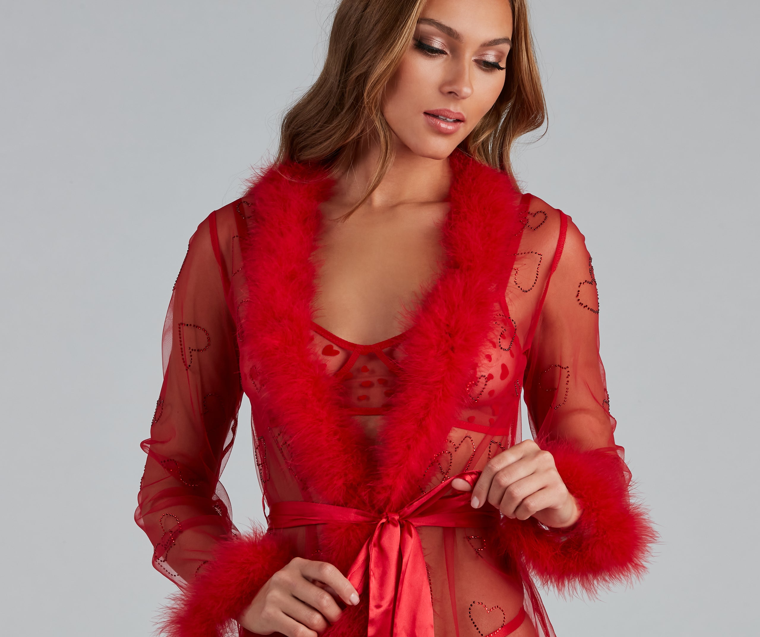 Totally Smitten Marabou Trim Robe