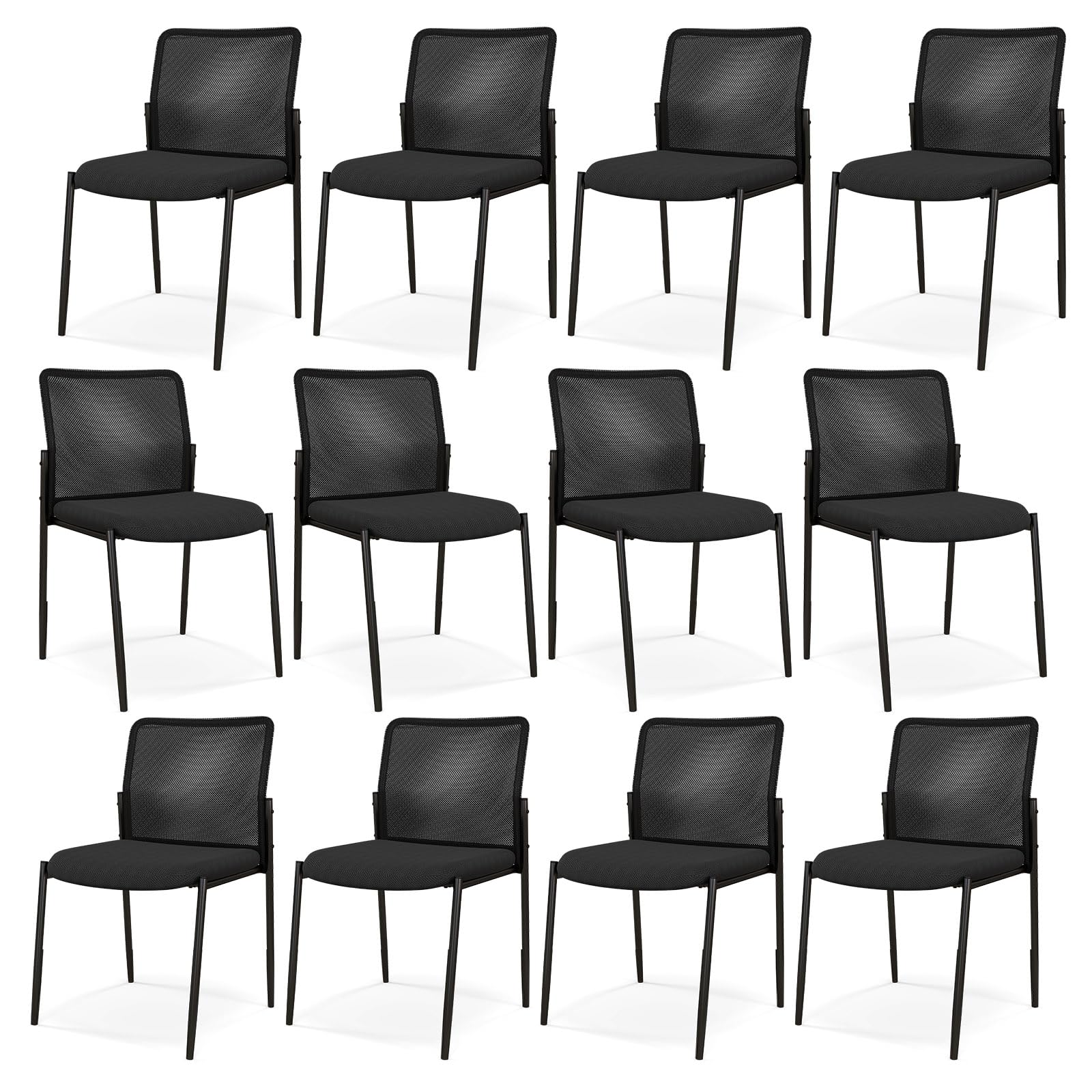 Giantex Waiting Room Chairs - Stackable Guest Chairs w/Ergonomic Backrest