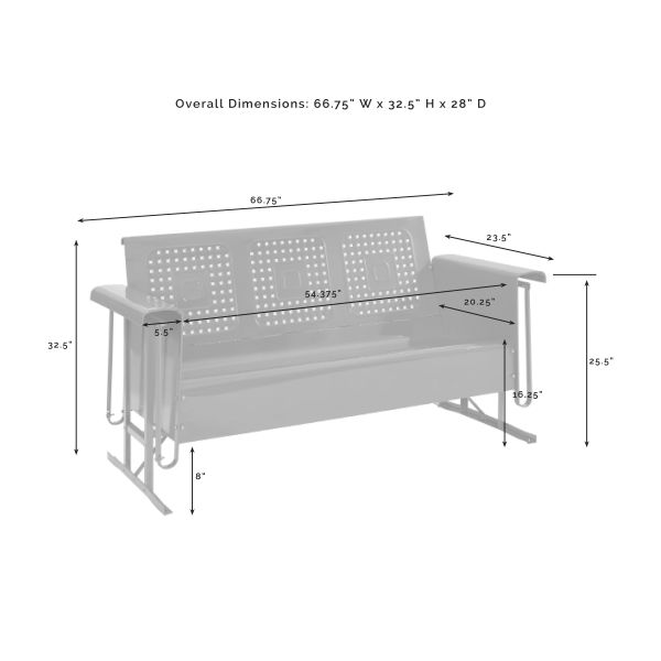 Bates Outdoor Metal Sofa Glider