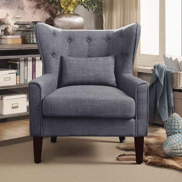 Lilliana Tufted Accent Wingback Chair with Back Cushion