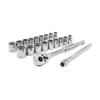 GEARWRENCH 38 in. Drive 12-Point SAEMetric Ratchet and Socket Mechanics Tool Set (20-Piece) 8801A