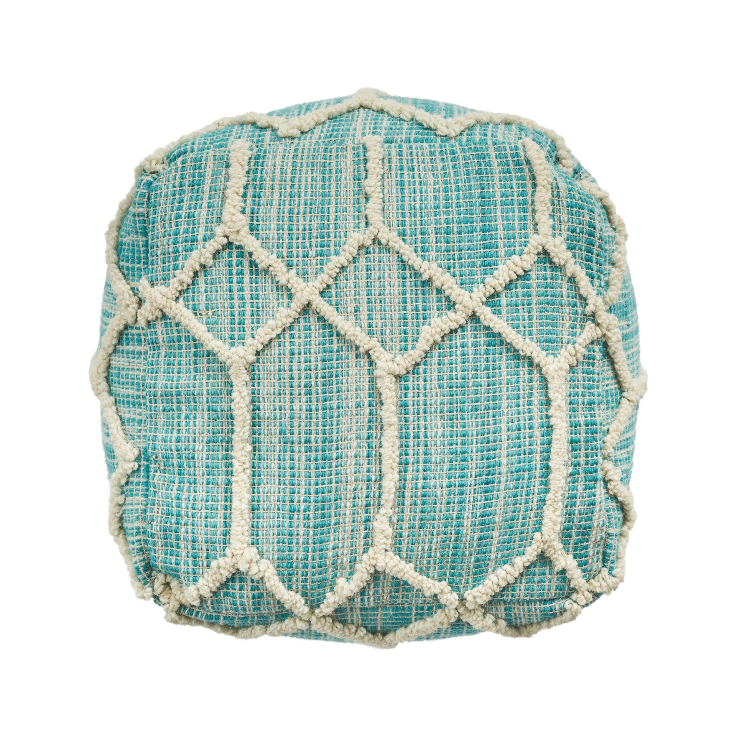 Erza Boho Wool and Cotton Ottoman Pouf