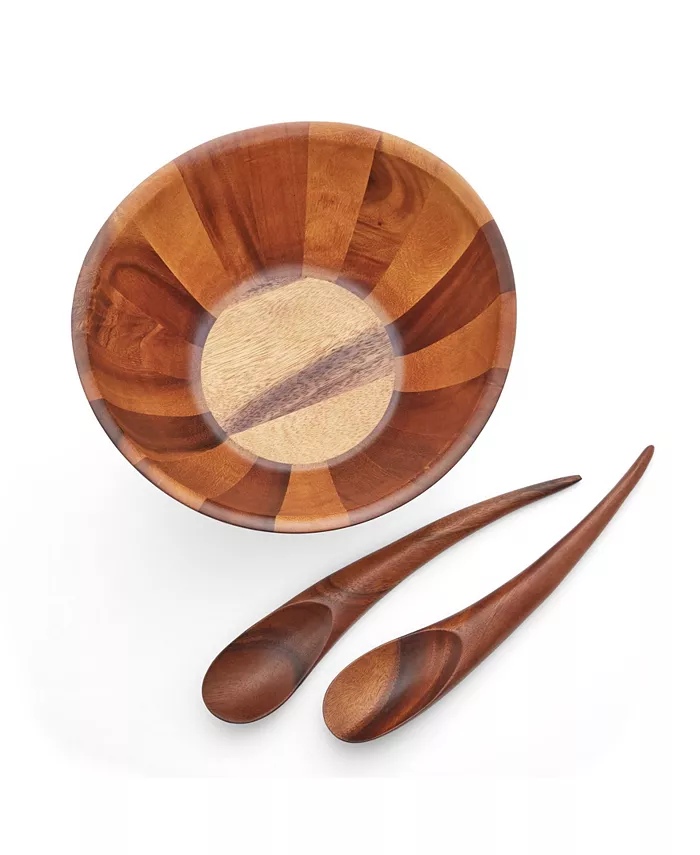 Nambandeacute; Nambe Harmony 3 Piece Wood Salad Bowl and Servers Set