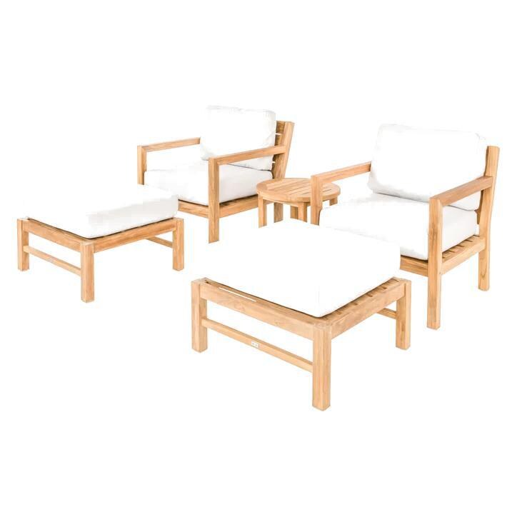 Signature Sabine Landing 5 Piece Teak Patio Seating Set