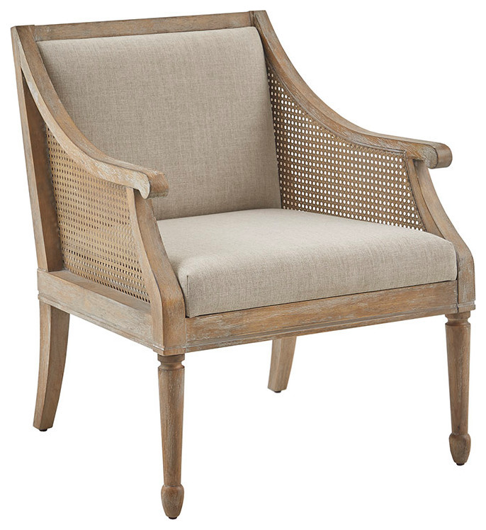 Martha Stewart Isla Reclaimed Natural Cane Inset Armchair   Tropical   Armchairs And Accent Chairs   by Olliix  Houzz