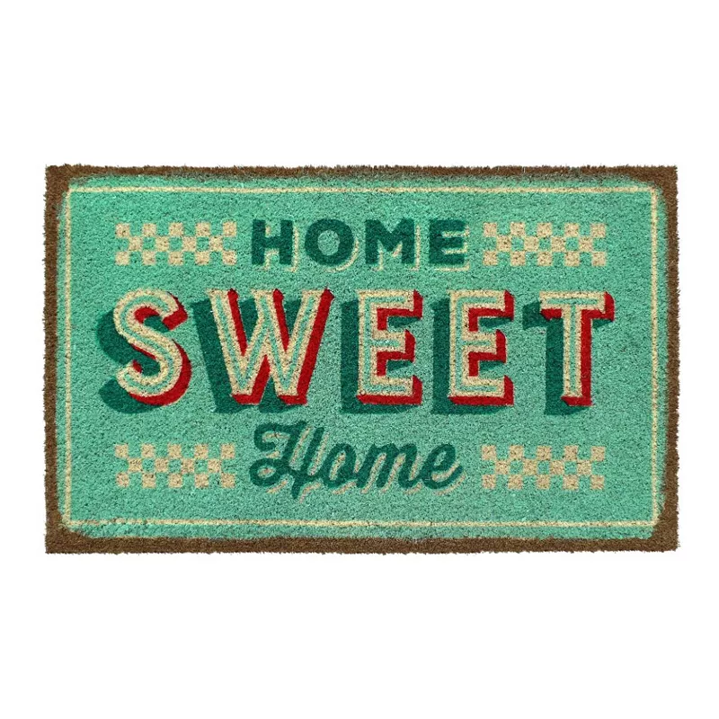 RugSmith Machine Tufted Retro Home Sweet Home Coir Doormat