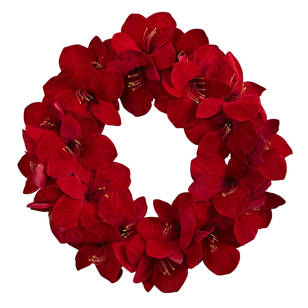 nearly natural Artificial Amaryllis Wreath