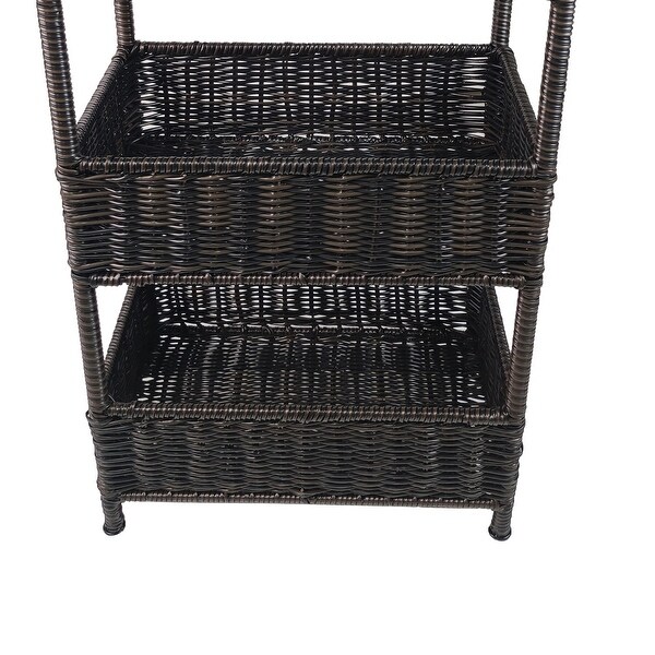 Wicker Woven Storage Rack-3-Layer