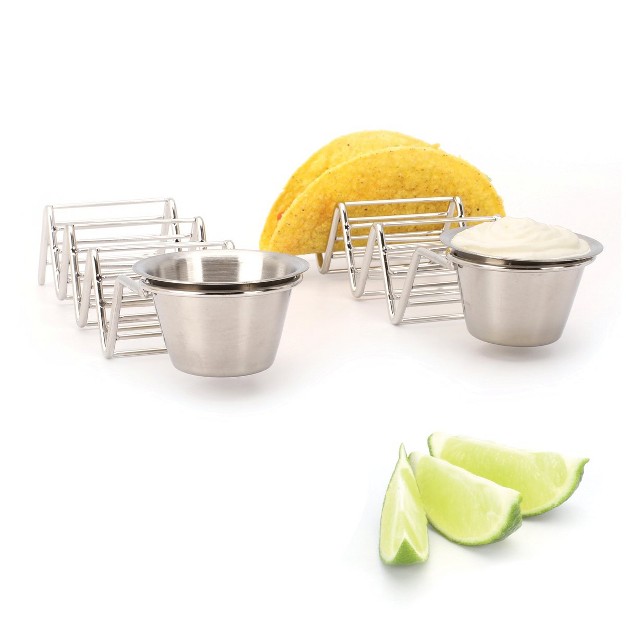 2 Lb Depot Stainless Steel Stackable Taco Holders Holds 2 5 Hard Or Soft Tacos Five Styles Available Set Of 2