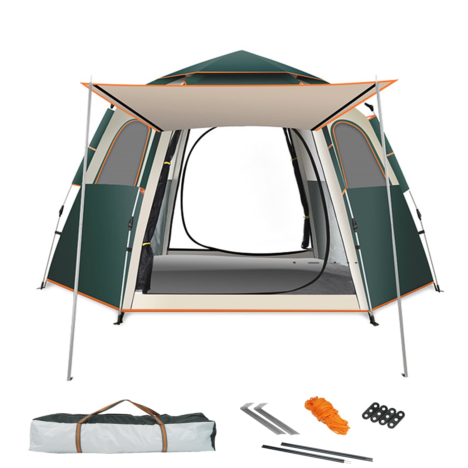 6-Person Camping Tent， Instant Pop Up Tents， Easy Set Up Family Camping Tents and Shelter， Lightweight Waterproof All-Season Tent for Family Travel Hiking Camping Mountaineering Outdoor