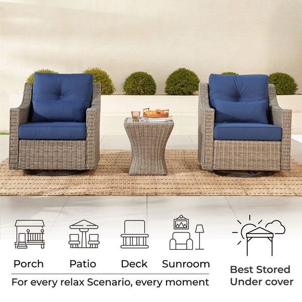 Murphy Outdoor Wicker Patio Furniture Swivel Glider Chair