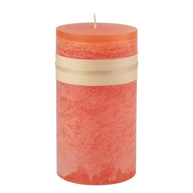 Tangerine Orange Traditional Cylindrical Pillar Candle