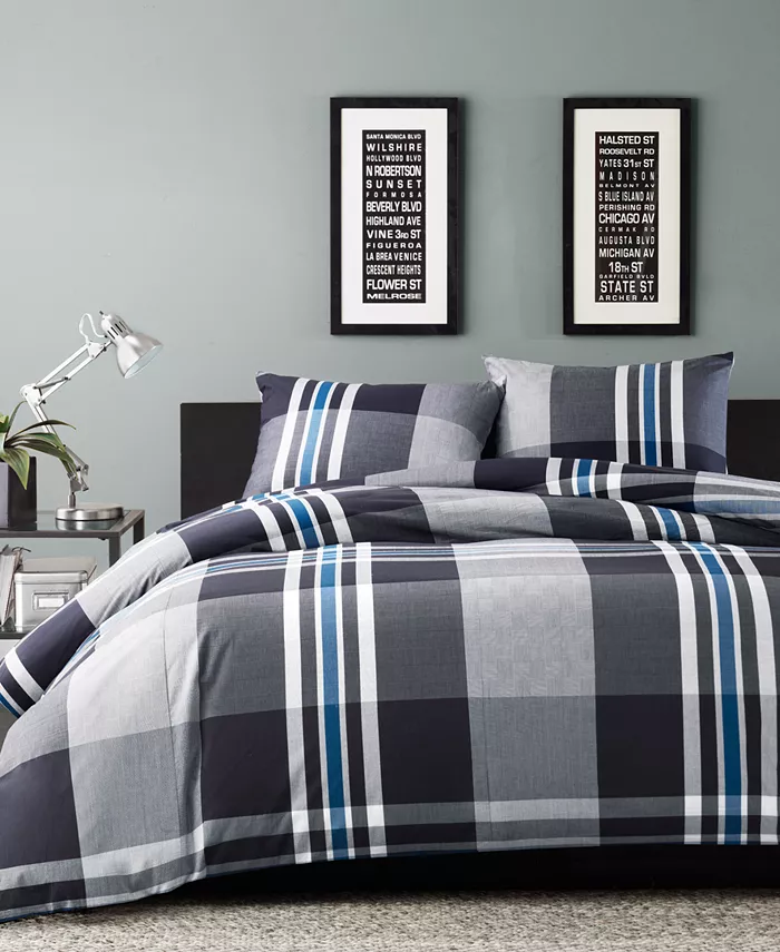 INK+IVY Nathan Bold Plaid 2-Pc. Duvet Cover Set， Twin