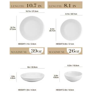 MALACASA Amelia 24-Piece White Porcelain Dinnerware Set Service For 6 AMELIA-24