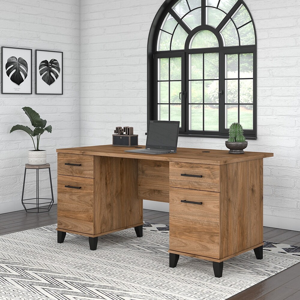 Bush Furniture Somerset 60W Office Desk in Ash Gray