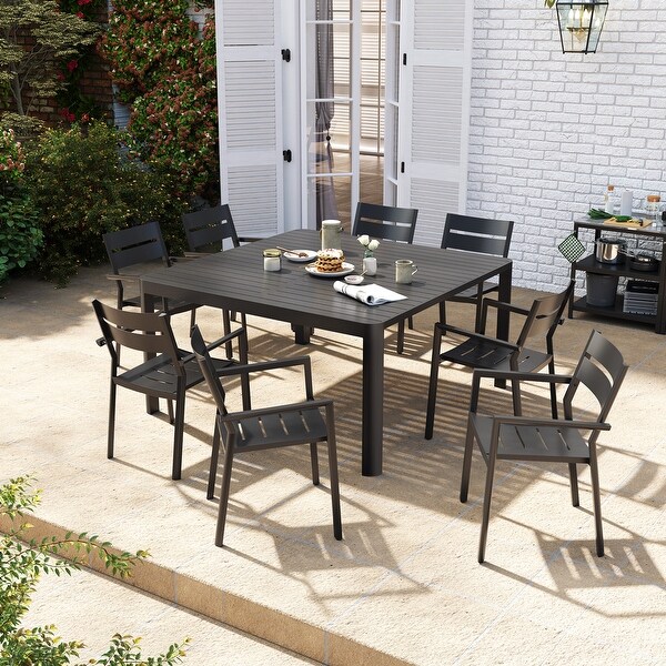 VredHom Outdoor Patio Aluminum Expandable Dining Table